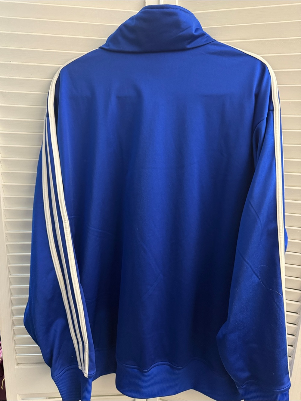 adidas Blue Track Jacket with White Stripes & Trefoil 2XL - Picture 4 of 4